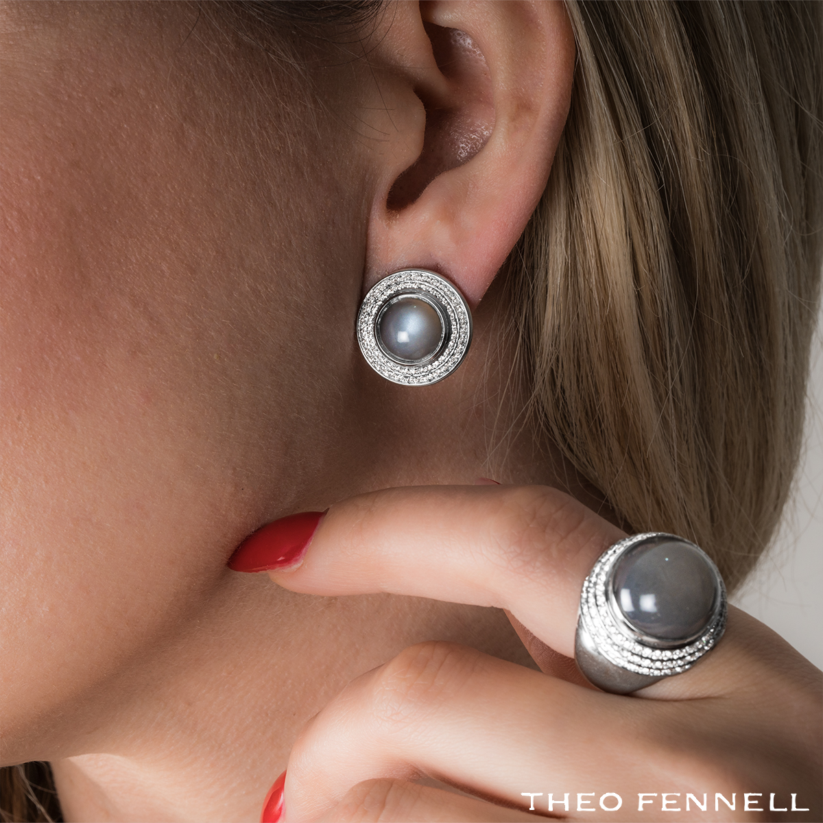 Theo Fennell White Gold Moonstone & Diamond Suite